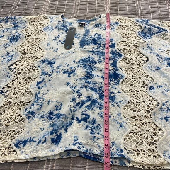 Mind Set XCVI Embroidered Crochet Tunic Top Women’s Size S/M Beach Resort Boho - Picture 6 of 8